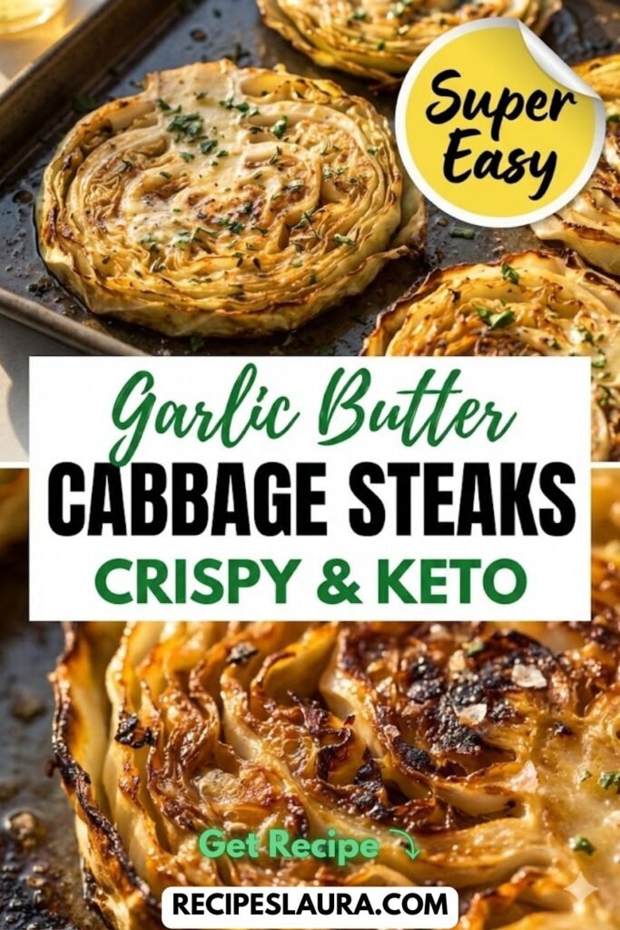 Super Easy Garlic Butter Cabbage Steaks (Crispy & Melt-in-Your-Mouth)