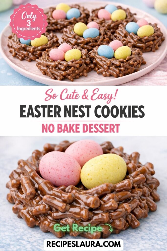 Cute No-Bake Easter Nest Cookies (Only 3 Ingredients)