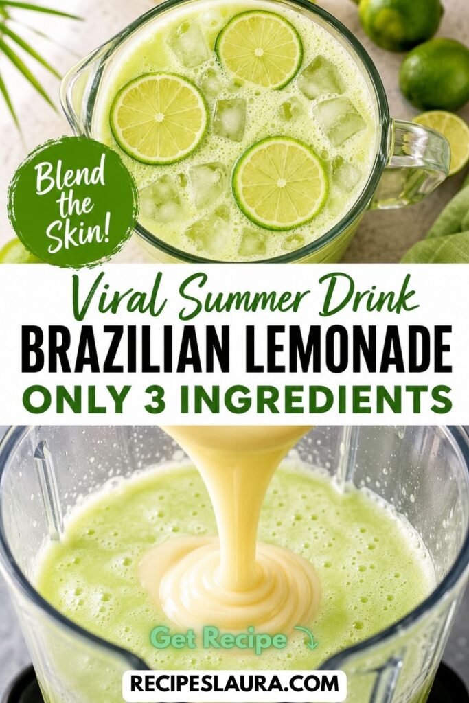 Creamy Brazilian Lemonade (The Secret to Making it Perfectly Sweet, Never Bitter!) 🍋🥛