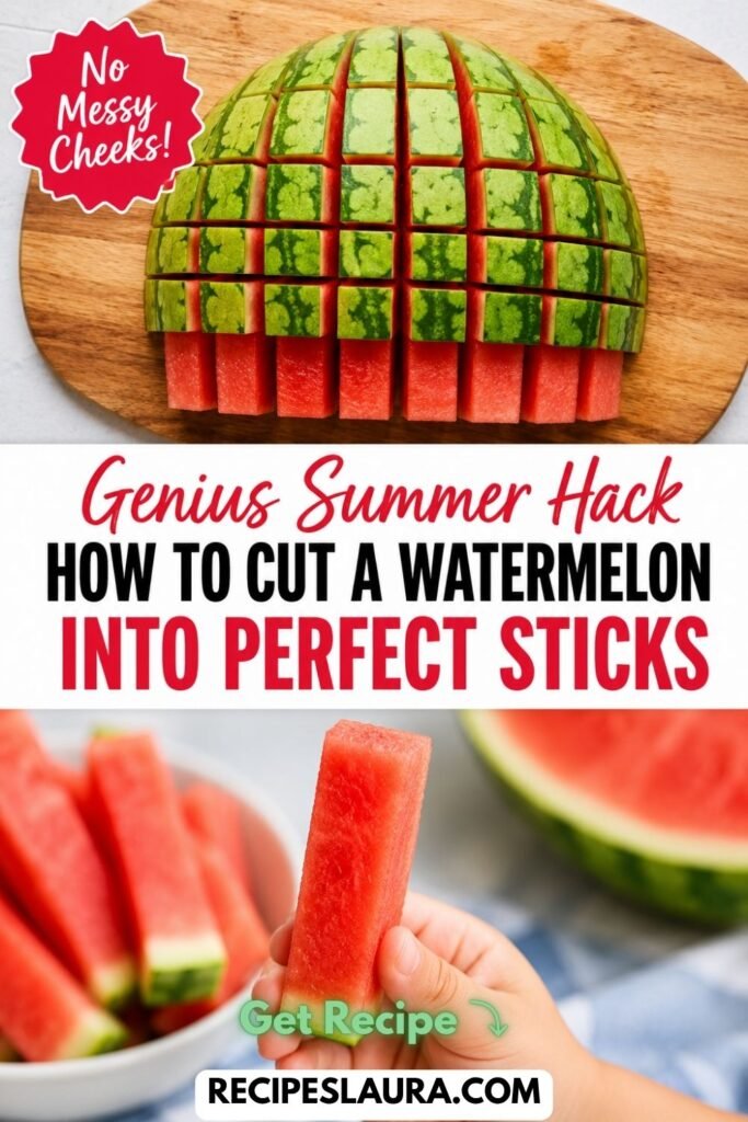 How to Cut a Watermelon into Party Sticks (The Ultimate No-Mess Hack!) 🍉🔪