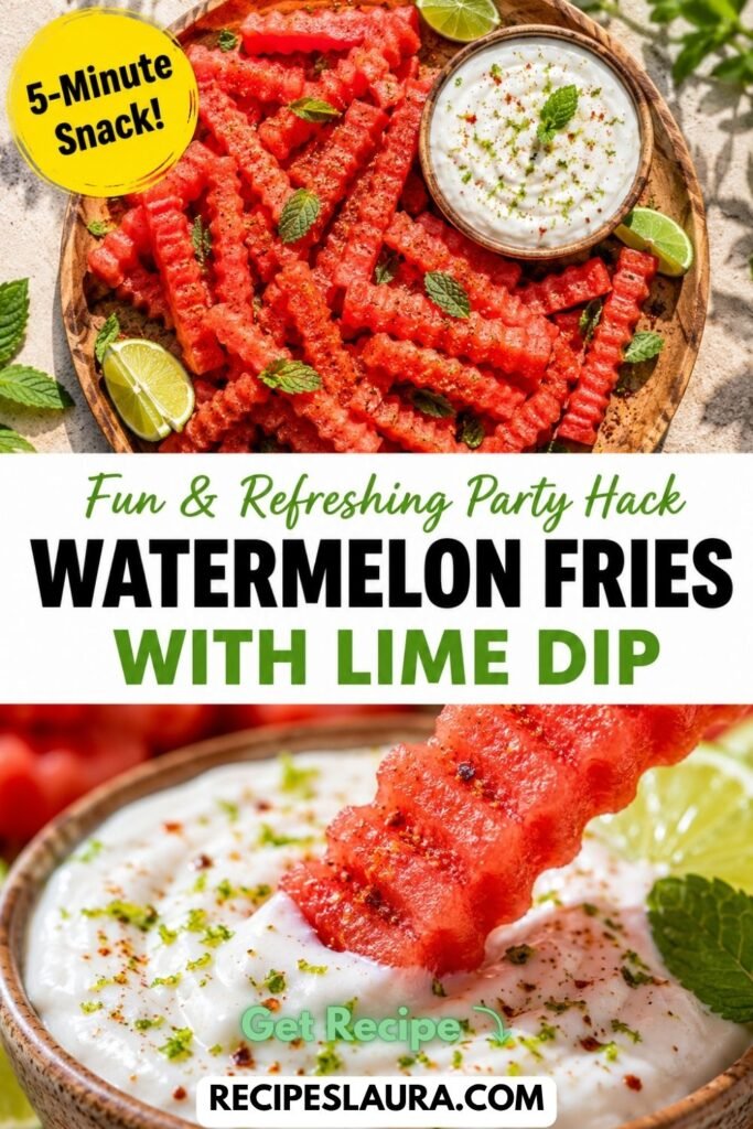 5-Minute Watermelon Fries with Lime Dip (Genius Summer Snack Hack!) 🍉🍟
